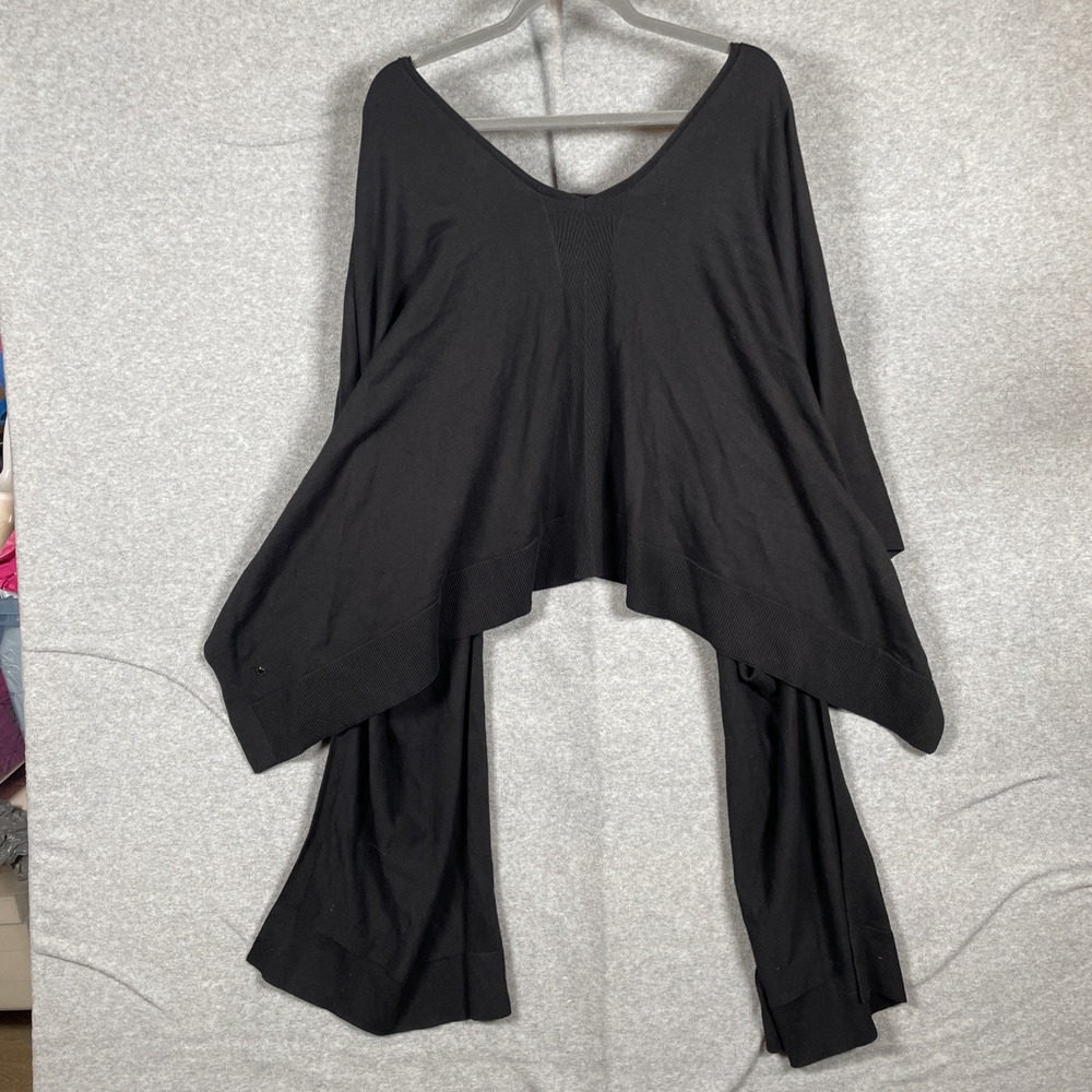 NWT Lululemon Free to Coast Wrap Black One Size Cotton Silk Cardigan Poncho - Picture 9 of 10